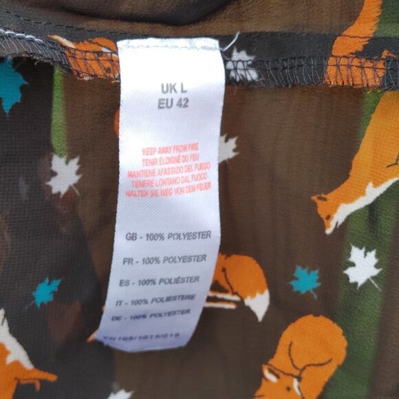 BEAUTIFUL Modcloth YUMI Fox Blouse Size Large - Picture 4 of 6